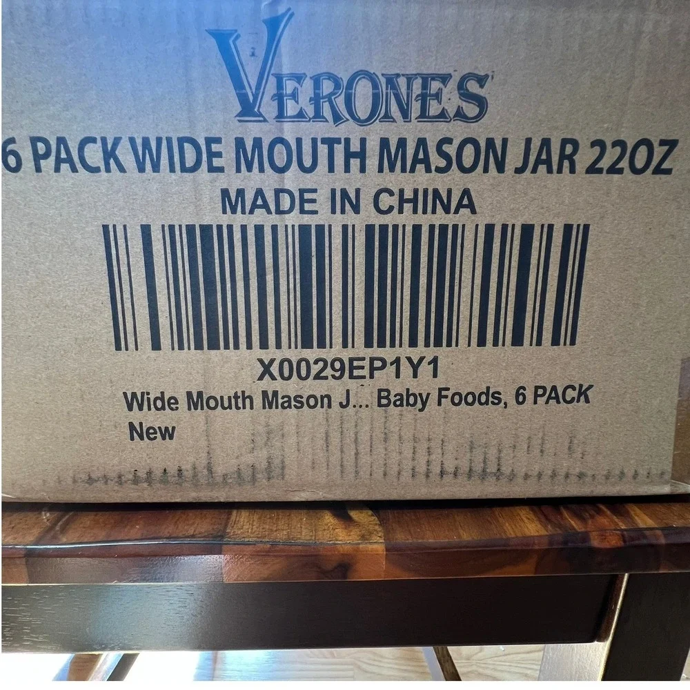 Verones Mason Jars 22oz Clear Quilted Glass 6 Pack Brand New